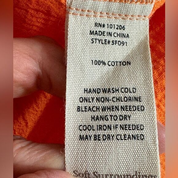 Soft surroundings Dress Womens Plus Sz 2X Beach gauze asymmetric celosia orange - Picture 8 of 14